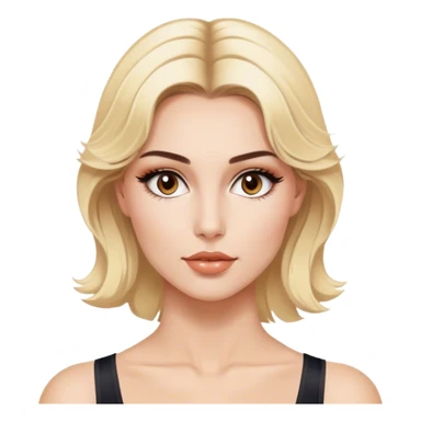 Blonde model with brown eyes, 1980's Pilates, luxury makeup sticker