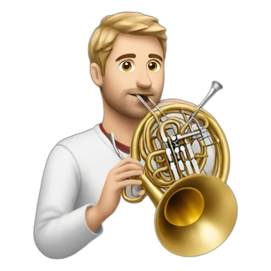 Got playing a French horn sticker