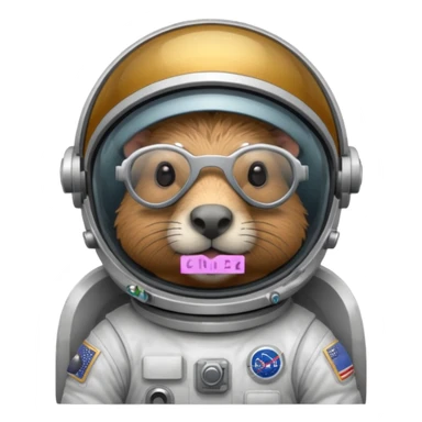 capypara wearing glasses in astronaut helmet sticker