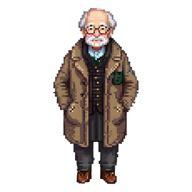 grandpa in a coat sticker