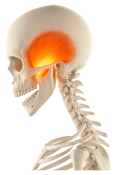 focus su muscolo temporale illuminato sticker