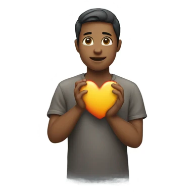 Person with heart  sticker