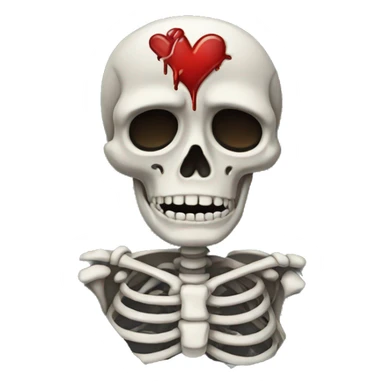 Skeleton broken heart  sticker