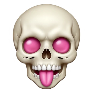 Skull sticking out its tongue  sticker