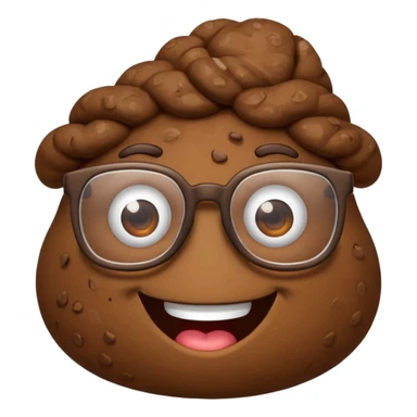 A poop with glasses sticker