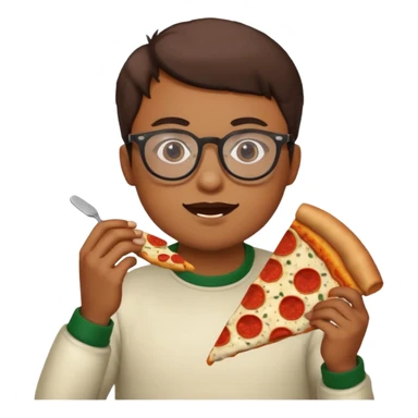 pizza take-out with glassess  sticker