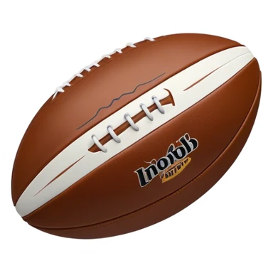 Cinematic Realistic image of a rugby ball in mid-action, with dynamic motion blur and finely rendered leather textures, set against a sunlit, energetic field that underscores its robust athleticism sticker