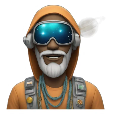 hippie in space sticker