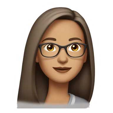 50 years old
long brown hair with straight styling
light skin
glasses with refined frame
Brown almond eyes with cat eye liner sticker