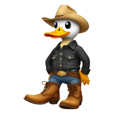 duck wearing cowboy boots sticker