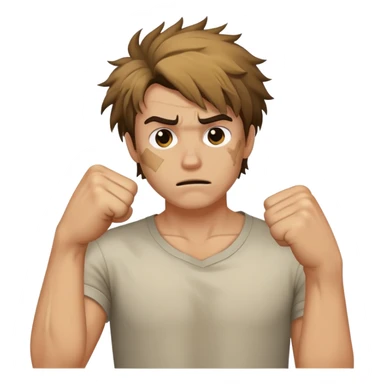 Man with someone else’s fist in his hair sticker