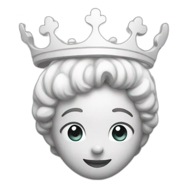 Corazón 🤍 blanco con corona sticker