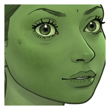 Girl with pimple skin sticker