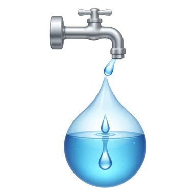 a tap with a small water droplet at the end sticker