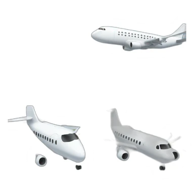 Plane and two buildings sticker