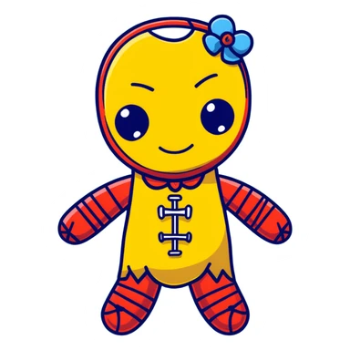 carolina blue and red voodoo doll sticker
