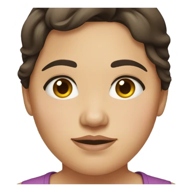 Young fat woman with dark brown hair and brown eyes  sticker