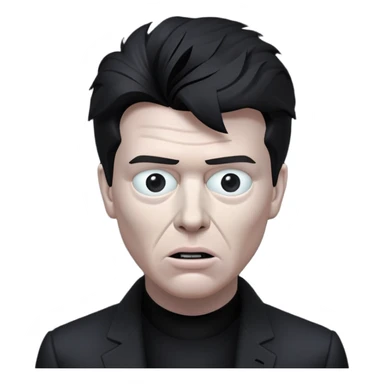 Rick Astley but with a cursed Selene Delgado face with no eyes, but the face doesn’t even fit, so there’s no mouth, the background is pitch black, Rick Astley is a grayish-white color and the entire picture, including Rick Astley, is kind of a staticky, glitchy, horror, analog horror type sticker