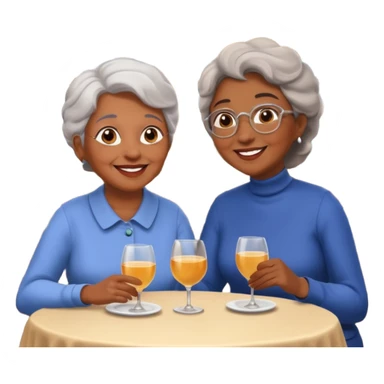 conversación dentro de un restaurant  dos personas y una de las persoans sea una abuela y el otro un adulto de 27 años sticker