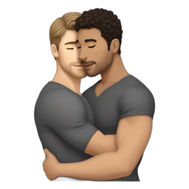 Sexy-fit-Latino-male-and-caucasian-male-interracial-kissing sticker