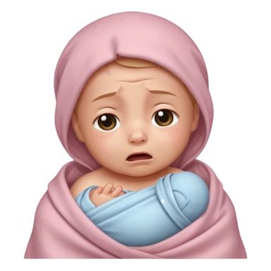 crying swaddled baby sticker