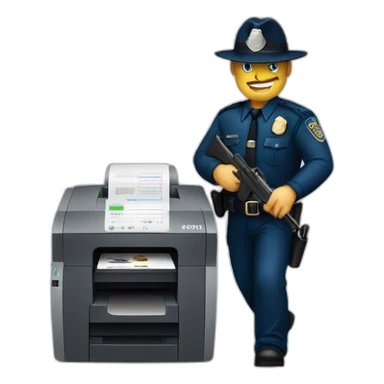 Police hunting a printer sticker