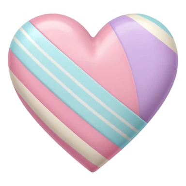 pastel heart with a soft candy stripe sticker