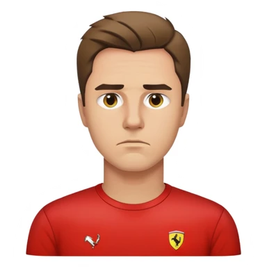 depressed man wearing a Ferrari t-shirt sticker