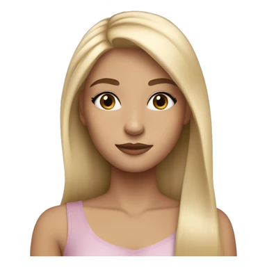 blonde girl with straight hair and a very pretty face. wearing long eyelashes and very subtle makeup  sticker