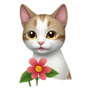 Cat wih a flower sticker