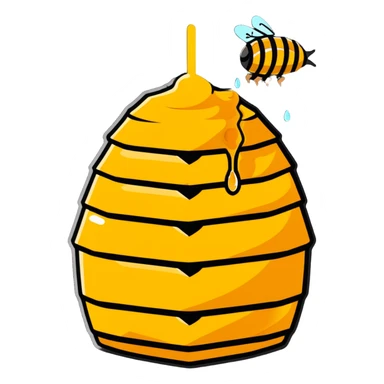beehive with honey dripping sticker