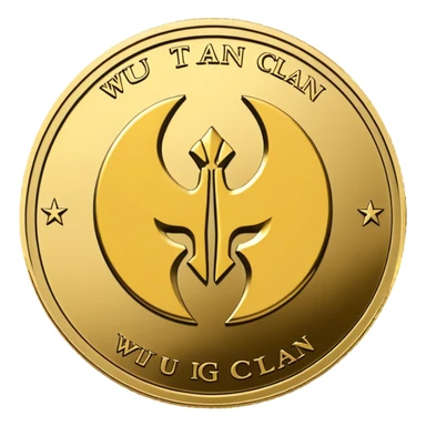Wu-Tang Clan logo on a gold coin sticker