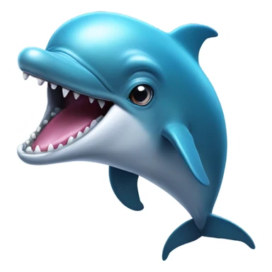 Freaky dolphin emoji with tongue sticker