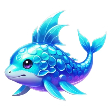 Elemental water type magical colorful exotic animesque Pokémon-Fakémon-animal-creature sticker