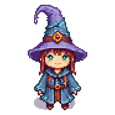a cute wizard with a pointy hat sticker