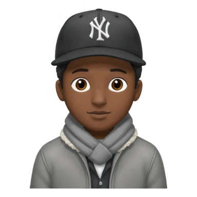 Cappellino New Era New York nero e persona con giubbotto di pecora grigio e anche la lana grigia sticker