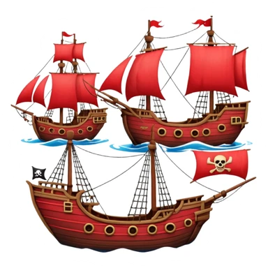 red pirate ships sticker
