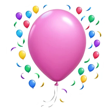 a pink balloon, confetti sticker