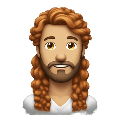 cheveux chatain et barbe rousse sticker