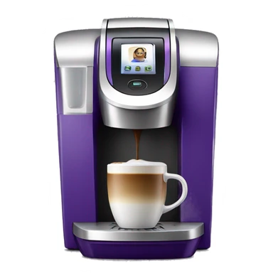 Realistic purple keurig coffee machine sticker