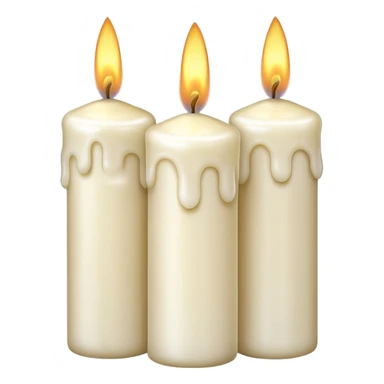 group of three white candles sticker