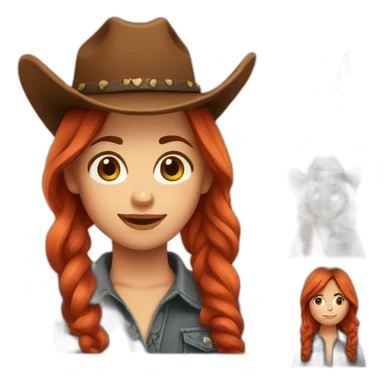 yee-haw girl red hair sticker