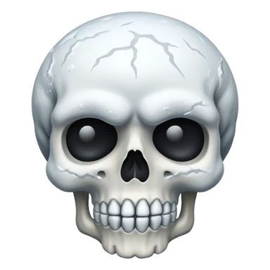 skull covered in snow, shivering sticker