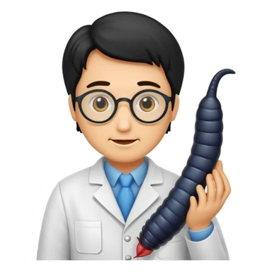 scientist with leech sticker