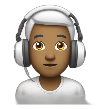 heachache with white headphone sticker