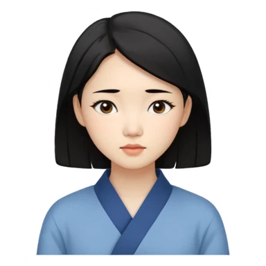 Korean woman, East Asian features,
female human face avatar only,
headshot portrait, face only,
thoughtful and calm expression, sensitive mood,
neutral face, minimal expression,
natural black hair, simple hairstyle,
clean background,
no clothes, no body, no accessories,
no cartoon, no fantas sticker