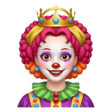 female clown with saint's halo sticker