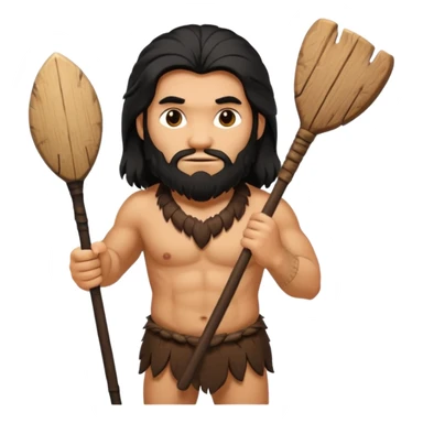 CAVERNÍCOLA con su palo en la mando y recargado en el hombro  sticker