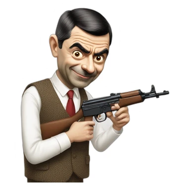 mr bean with a ak sticker