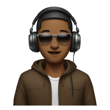 Brown dj playing  sticker